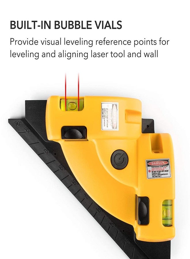 KARDIFF Right Angle 90 Degree Laser Level - Cross Line Tiling Leveling Laser Beam Measurement Tool with Horizontal & Vertical Line Projection and Two Suction Cups - Image 4